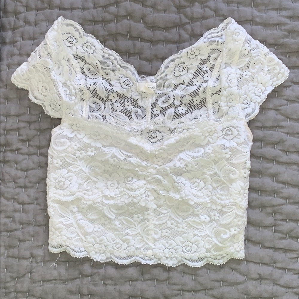 White Lace Crop Top